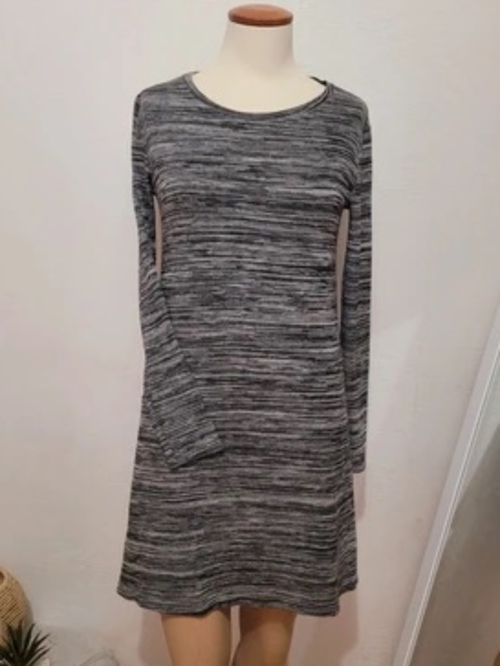 BCBGMAXAZRIA - Black & White Long Sleeve Shirt Dress XXS mini tunic